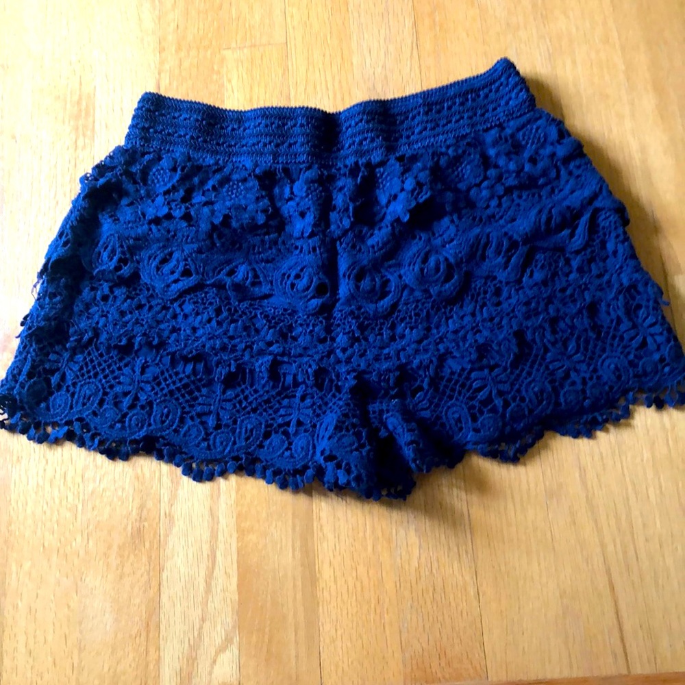 Francesca’s Navy Lacey Shorts